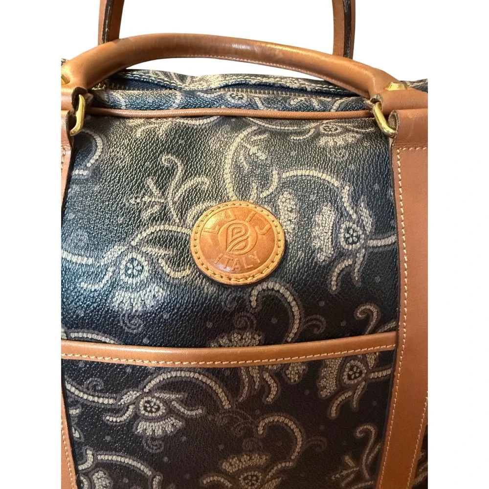 Luij Italy Tote Large Black Brown Excellent Vintage Paisley Laptop Bag